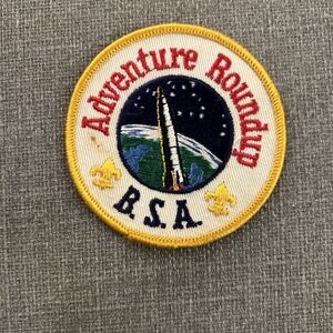 Unused Vintage Adventure Roundup Boy Scout BSA Patch Space Rocket Design READ